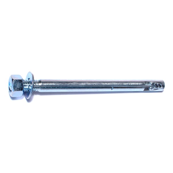 Wedge Anchor, 3/8" Dia., 5" L, Steel Zinc Plated, 50 PK